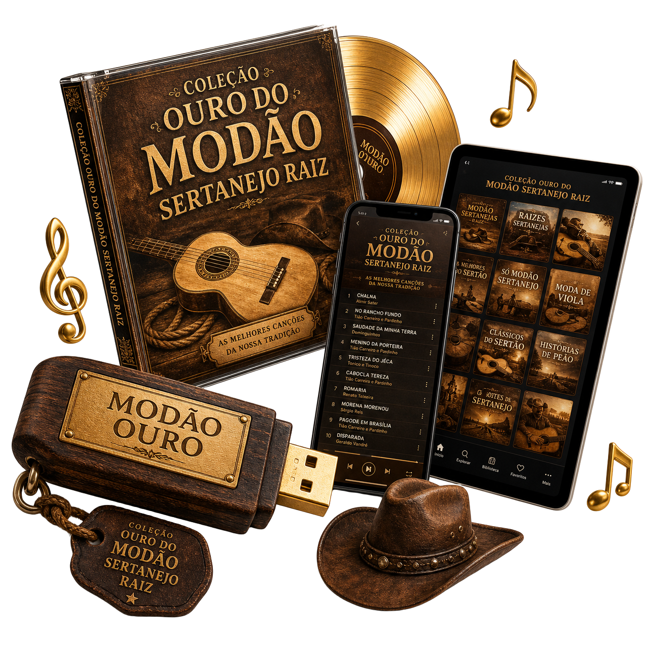Tudo que você recebe na Coleção Ouro do Modão Sertanejo Raiz